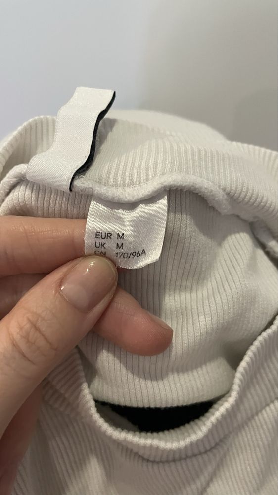 Golf biały crop top M  H&M