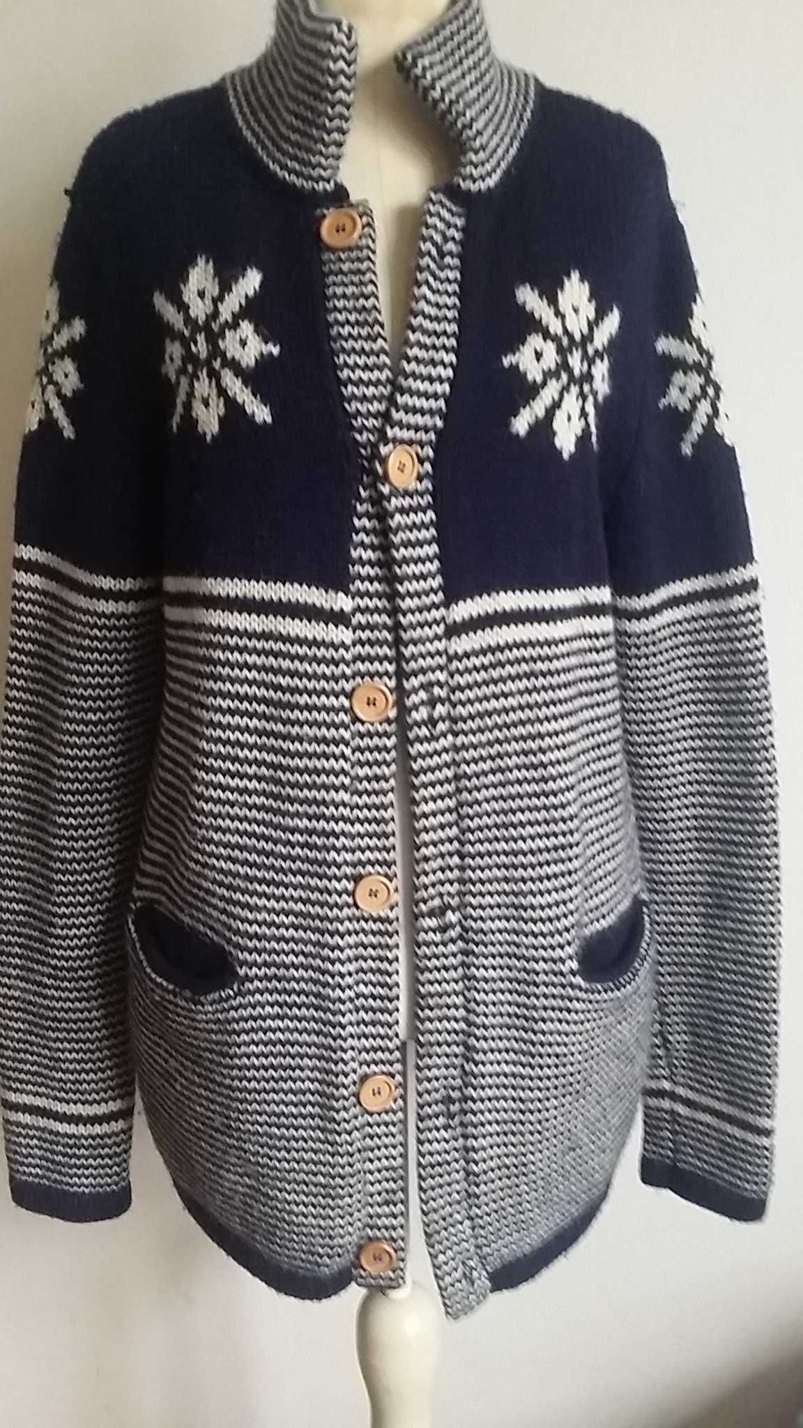 Sweter kardigan męski welniany rozmiar L