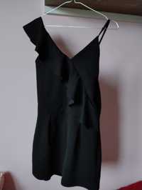 Komplet strój kombinezon czarny elegancki bez ramiączka