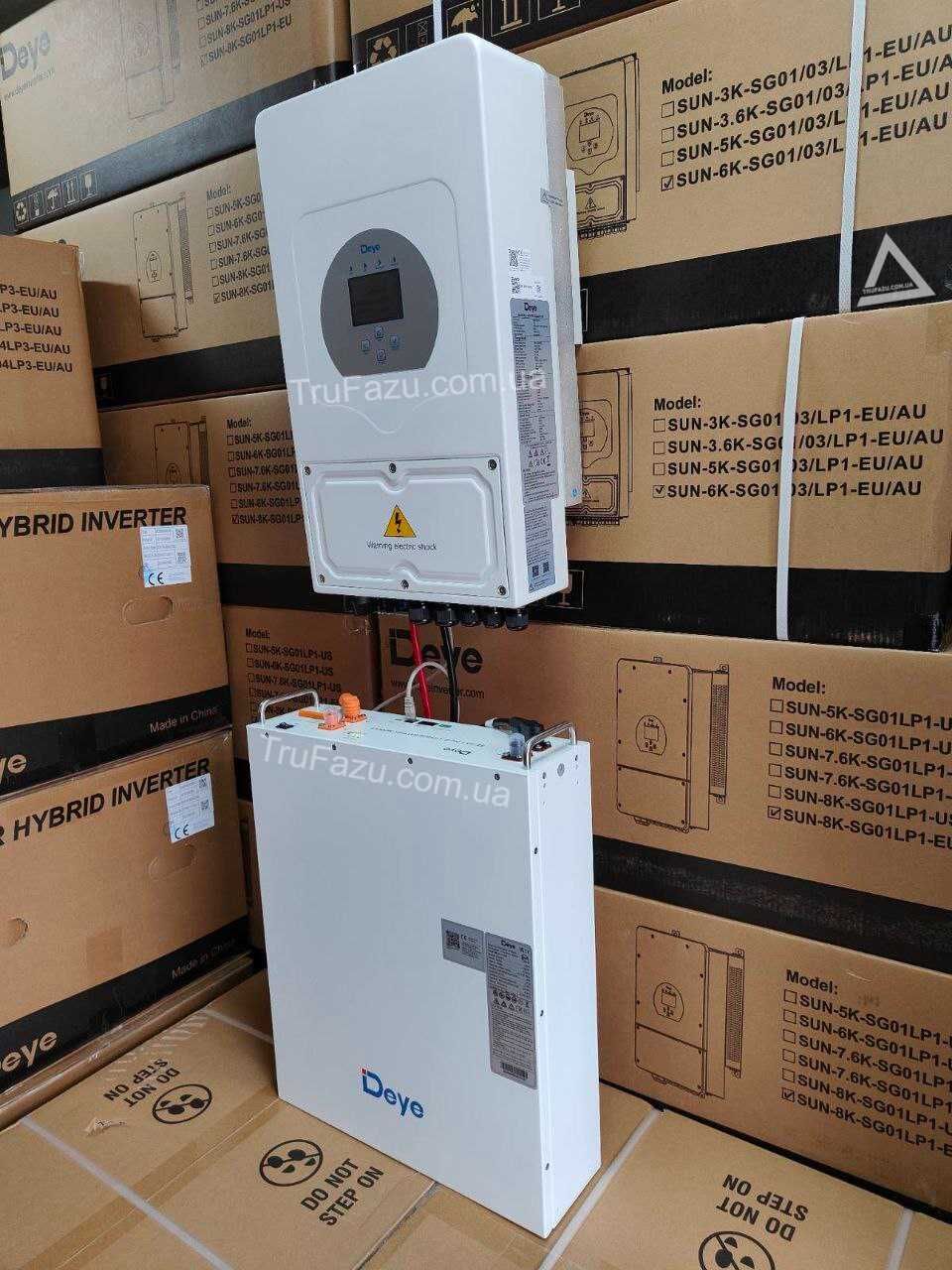 Гібридний інвертор Deye SUN-06K-SG03LP1-EU WiFi 6 kW, 1 фаза, 2 MPPT