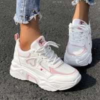 Кросівки Sneakers білі з рожевими вставками снікерси