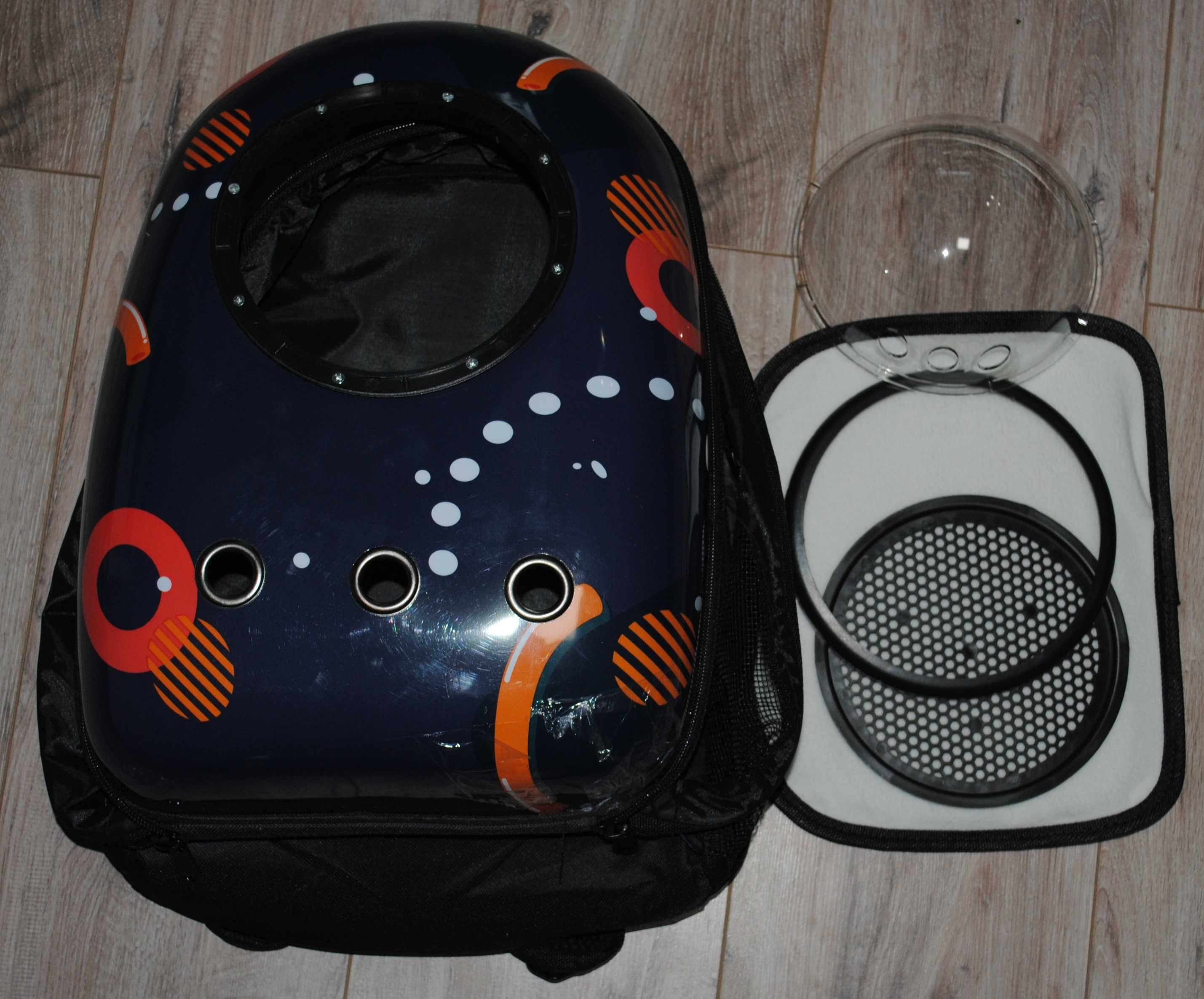 Рюкзак-переноска для кішок Taotaopets Window Dark Blue Circle контейне