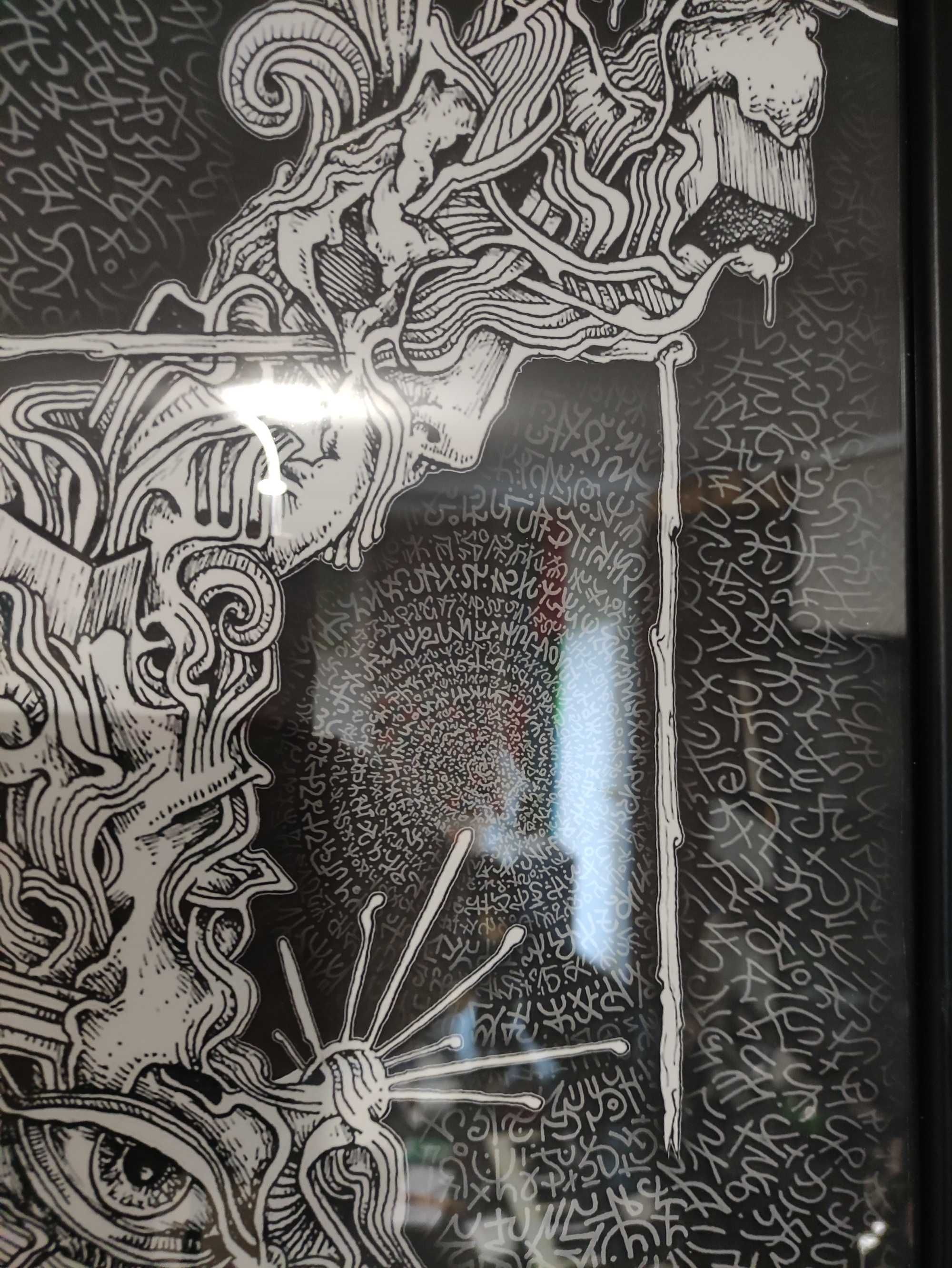 Obraz "POZA RAMĄ" 40x30 Abstrakcja Surrealizm  Polska grafika w ramie
