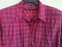 Blusa quadriculada bordeaux - Manuela Bastos - Tamanho L