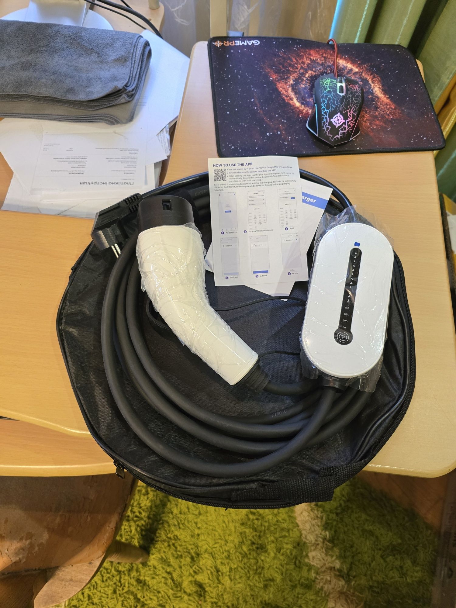 Зарядка 16А EV Charger3.5 метрів кабель Type1 Type2 Зарядний