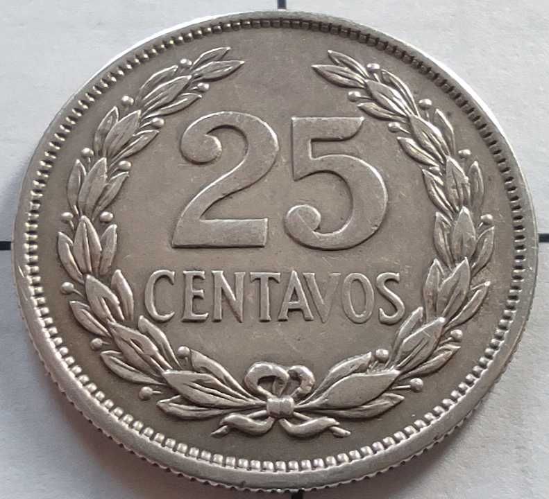 Moneta srebrna Salwador 25 Centavos 1944 rok srebro ag ładna