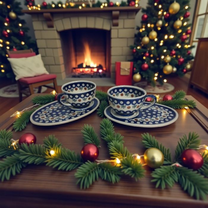 Filiżanka ze spodkiem 2kpl. Gat 2.Ceramika Bolesławiecka