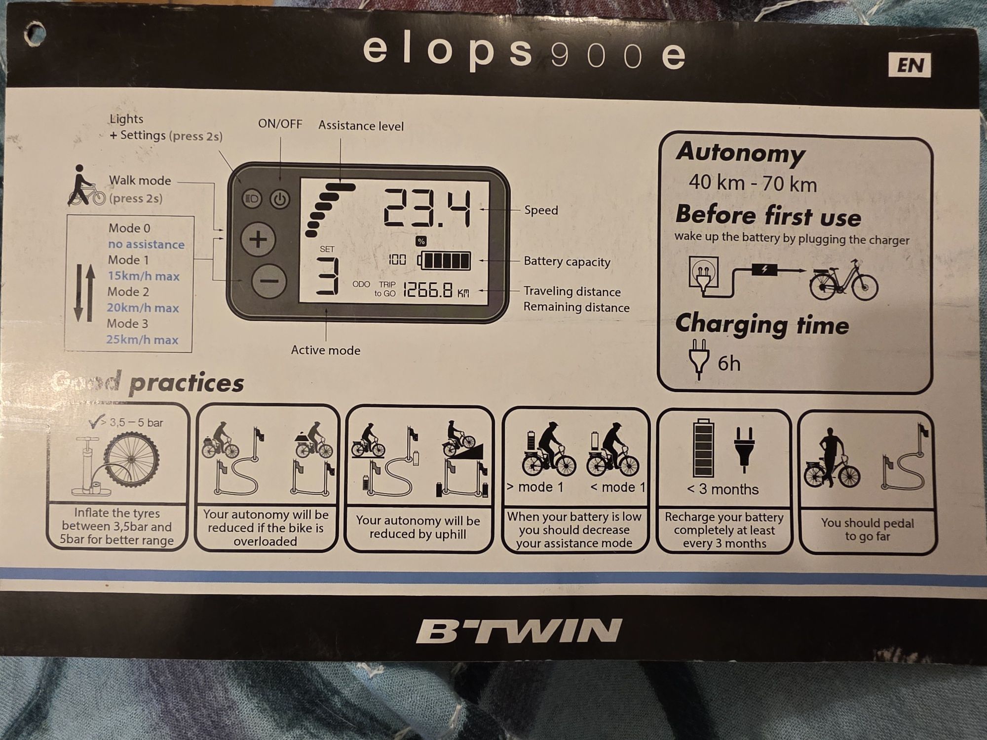 Vendo Bicicleta Eléctrica Btwin Adulto com acessórios