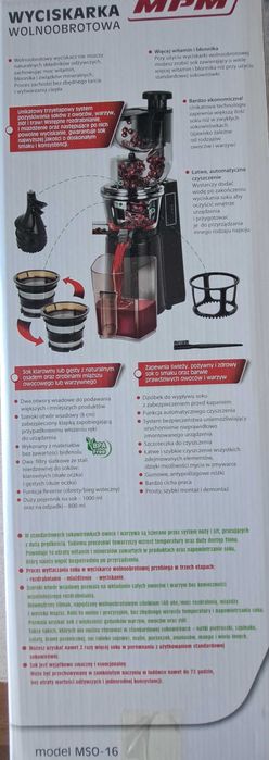 Wyciskarka wolnoobrotowa MPM MSO-16 - NOWA