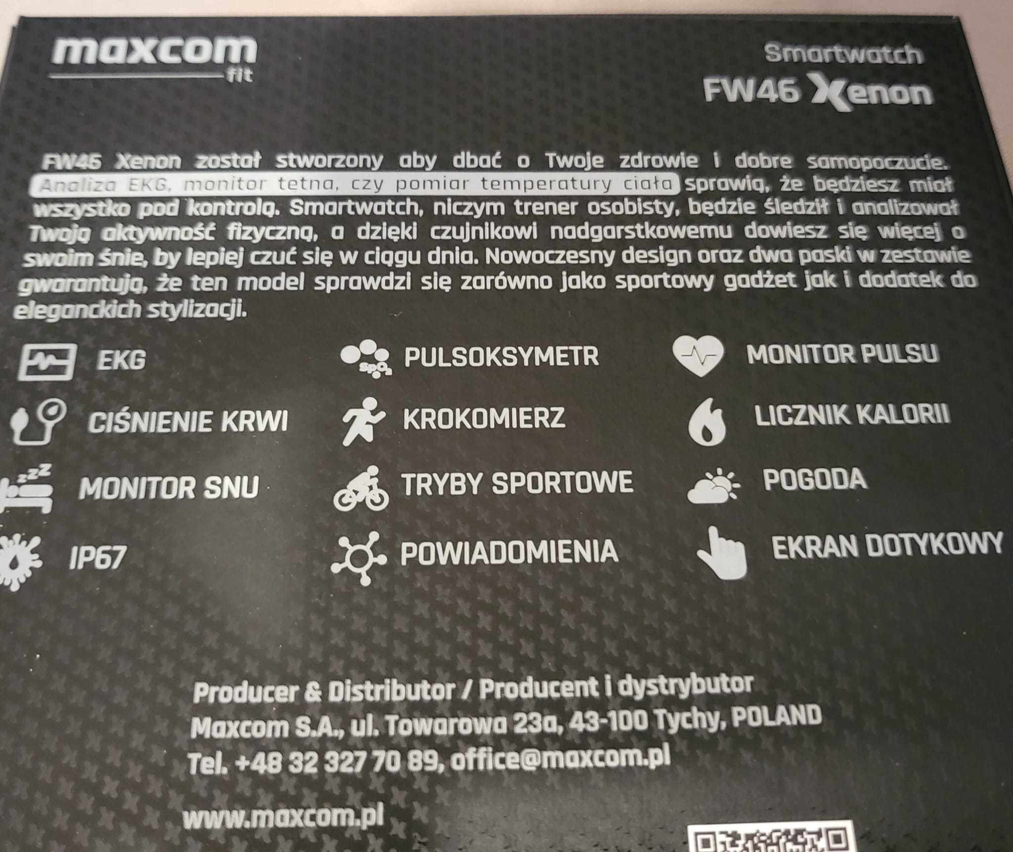 Multifunkcyjny zegarek, Smartwatch, MAXCOM FW46 Xenon. Nowy! Prezent!