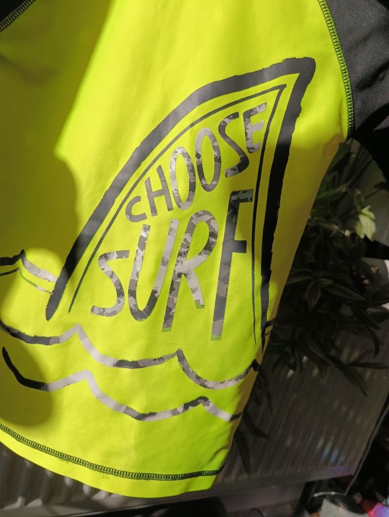 Bluzka do wody z uv upf50, 122 128 neonowa, strój kąpielowy