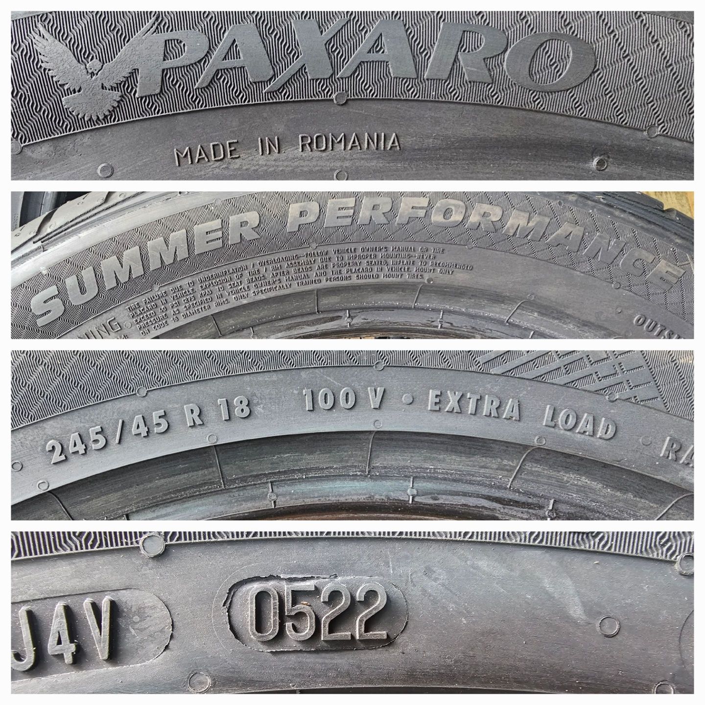 Paxaro Summer Performance 245/45r18 100V XL