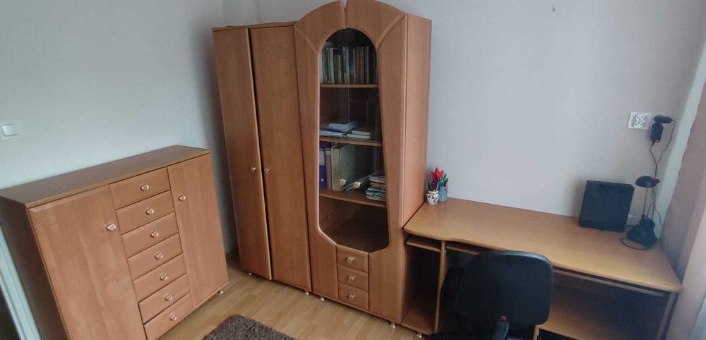 Meble komplet szafa+witryna+komoda+biurko+krzesło obrotowe