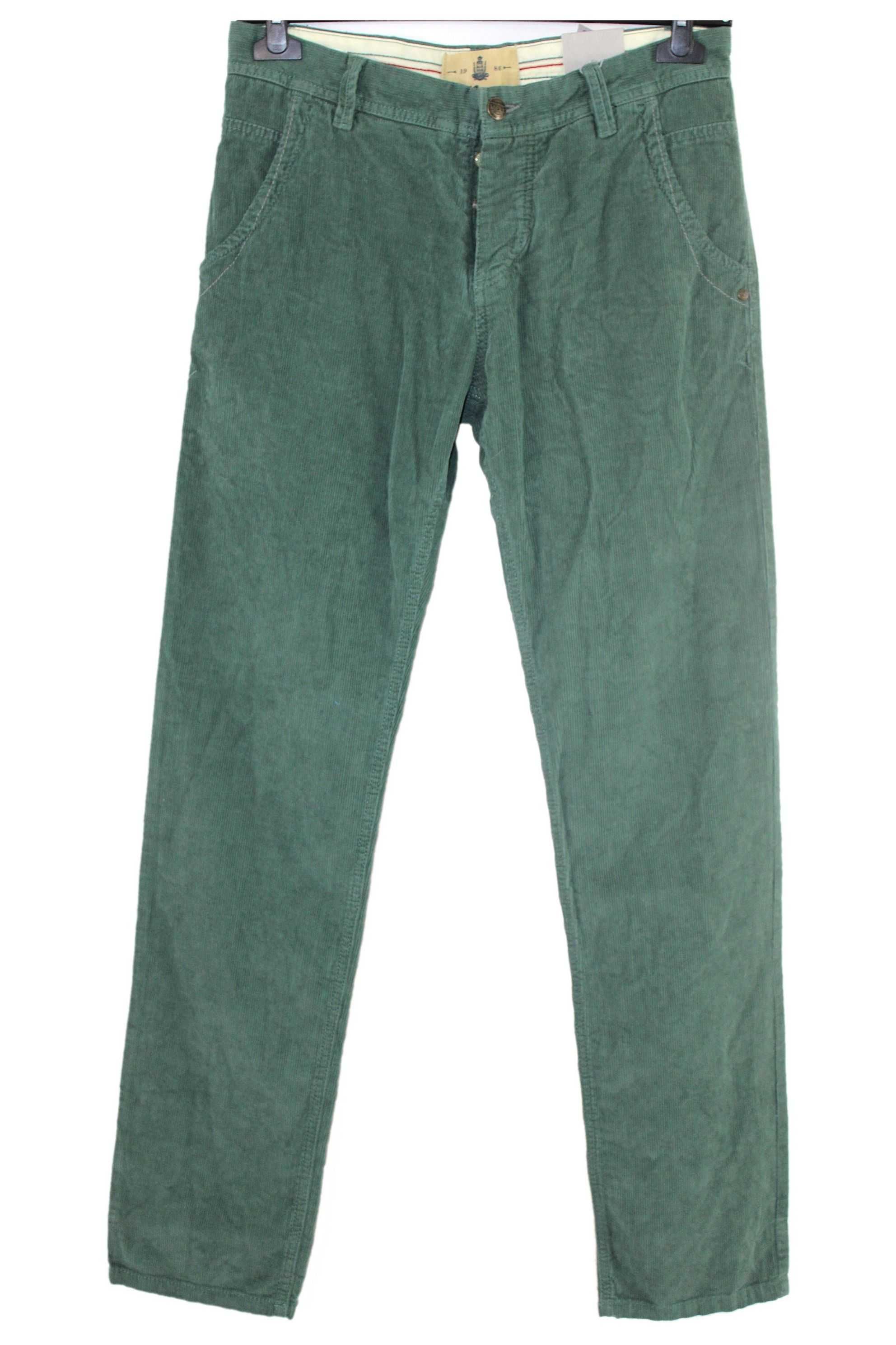 y4 MEXX Modne Sztruksowe Męskie Zielone Spodnie S