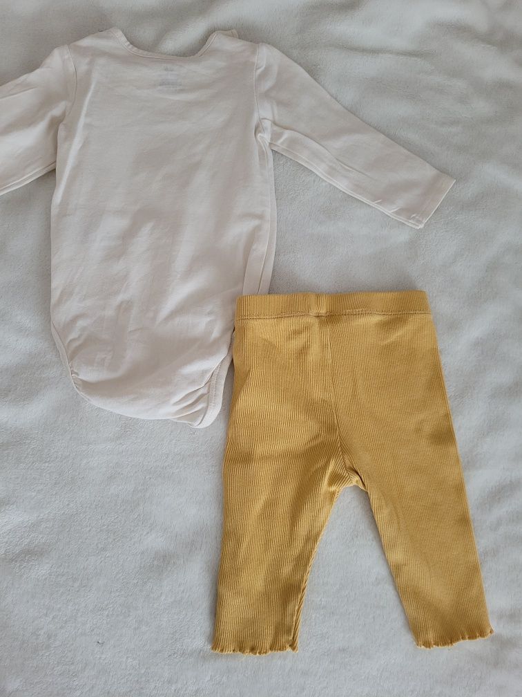 Zestaw HM r.62 body i legginsy prążkowane