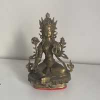 Zielona Tara 21 cm posążek mosiądz unikat Budda buddyzm buddyjskie