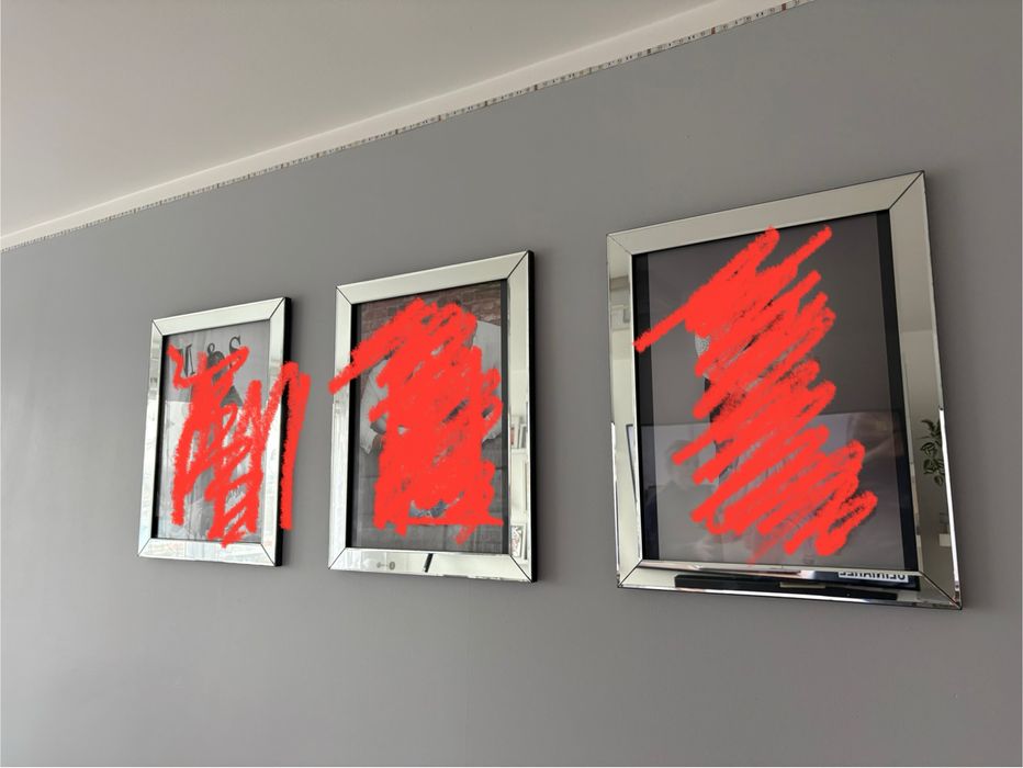 Duze srebrne  lustrzane ramy Ramki  z Home You