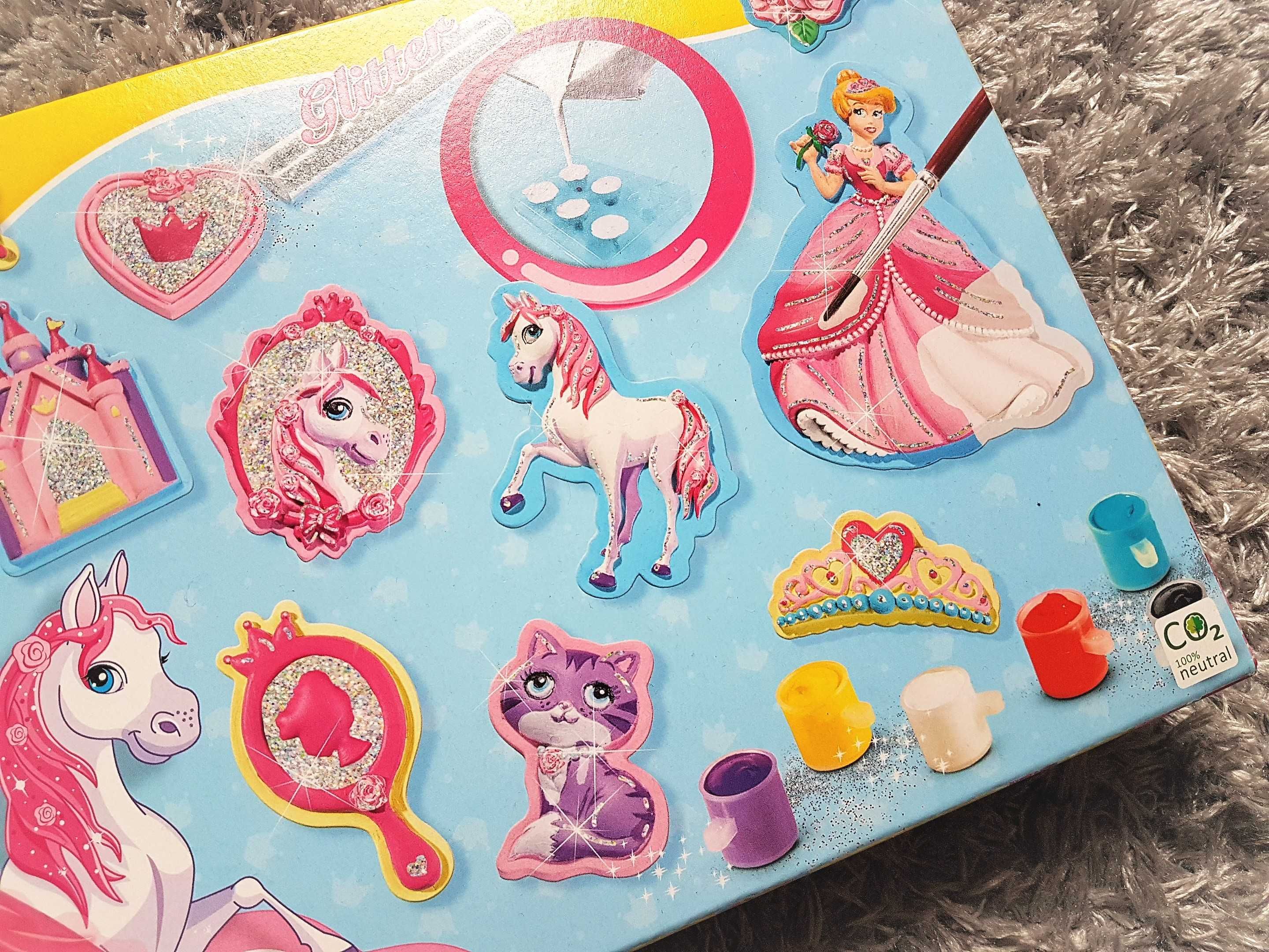 Zestaw artystyczny figurki gipsowe z brokatem dla dzieci SES creative