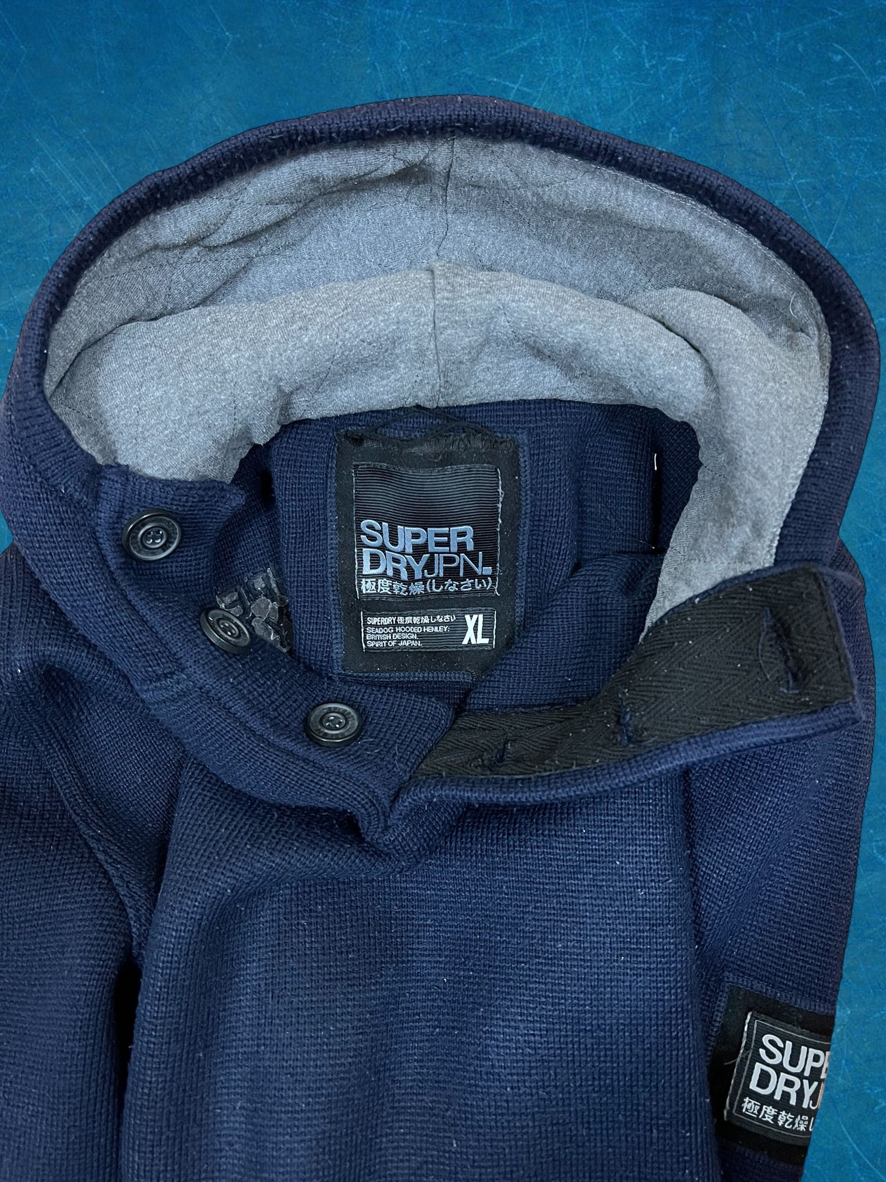 Superdry roz. L męski gruby sweter z kapturem