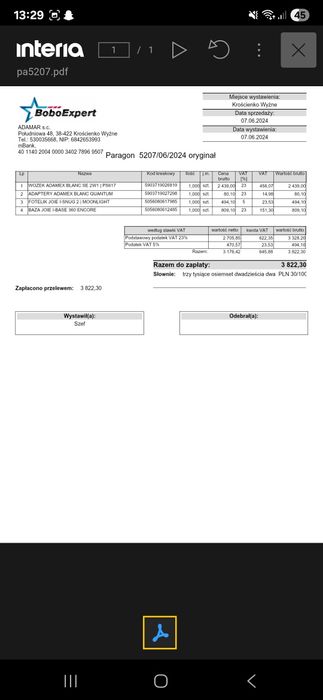 Wózek Adamex  Blanc 4W1