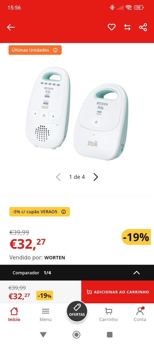 Intercomunicador BECKEN Baby BBM3554