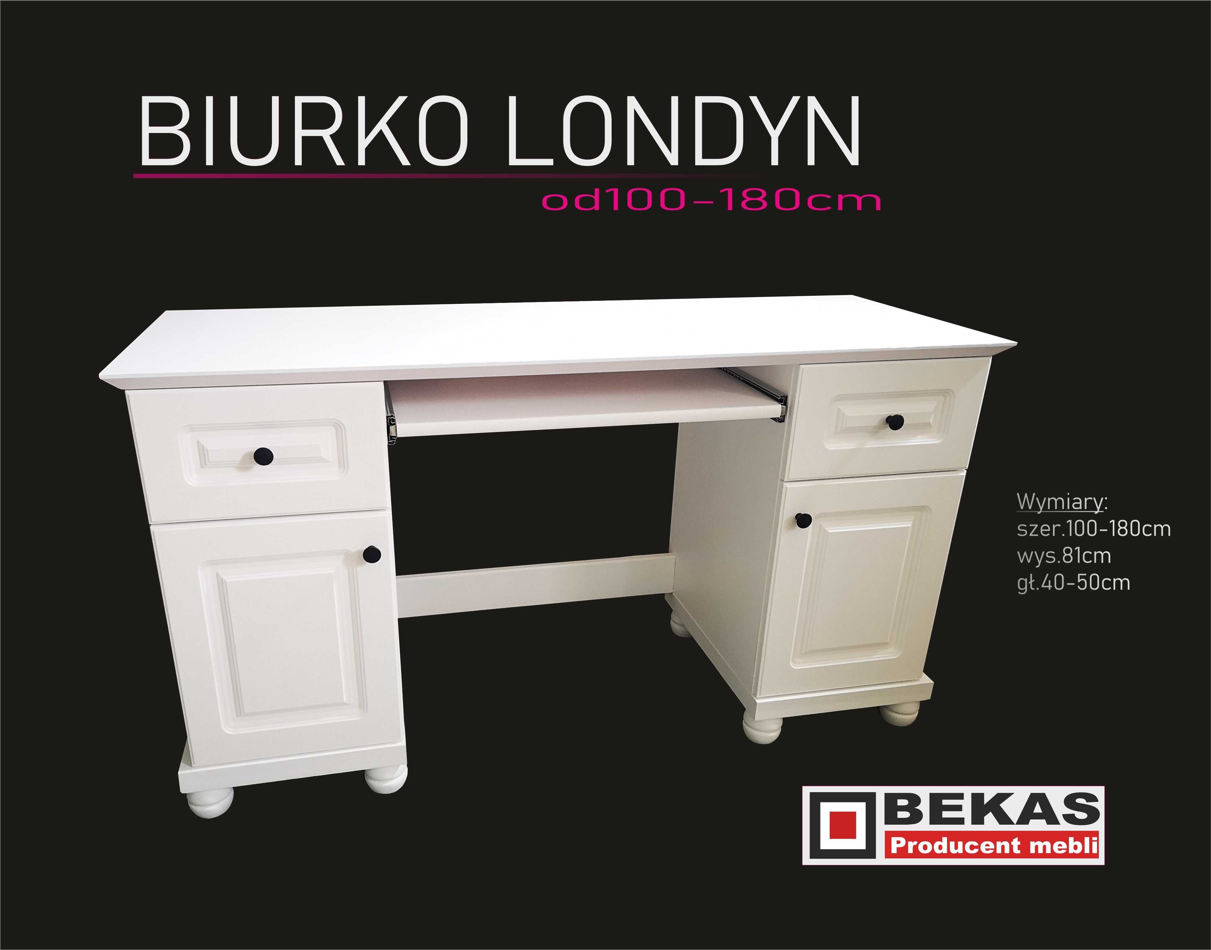 Białe Biurko 140` (2D-2s) LONDYN White OAK Klasa BEKAS MEBLE Producent