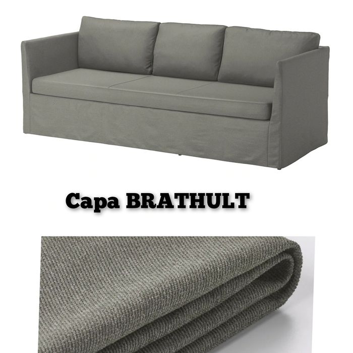 Capa BRATHULT ikea sofá verde cinza