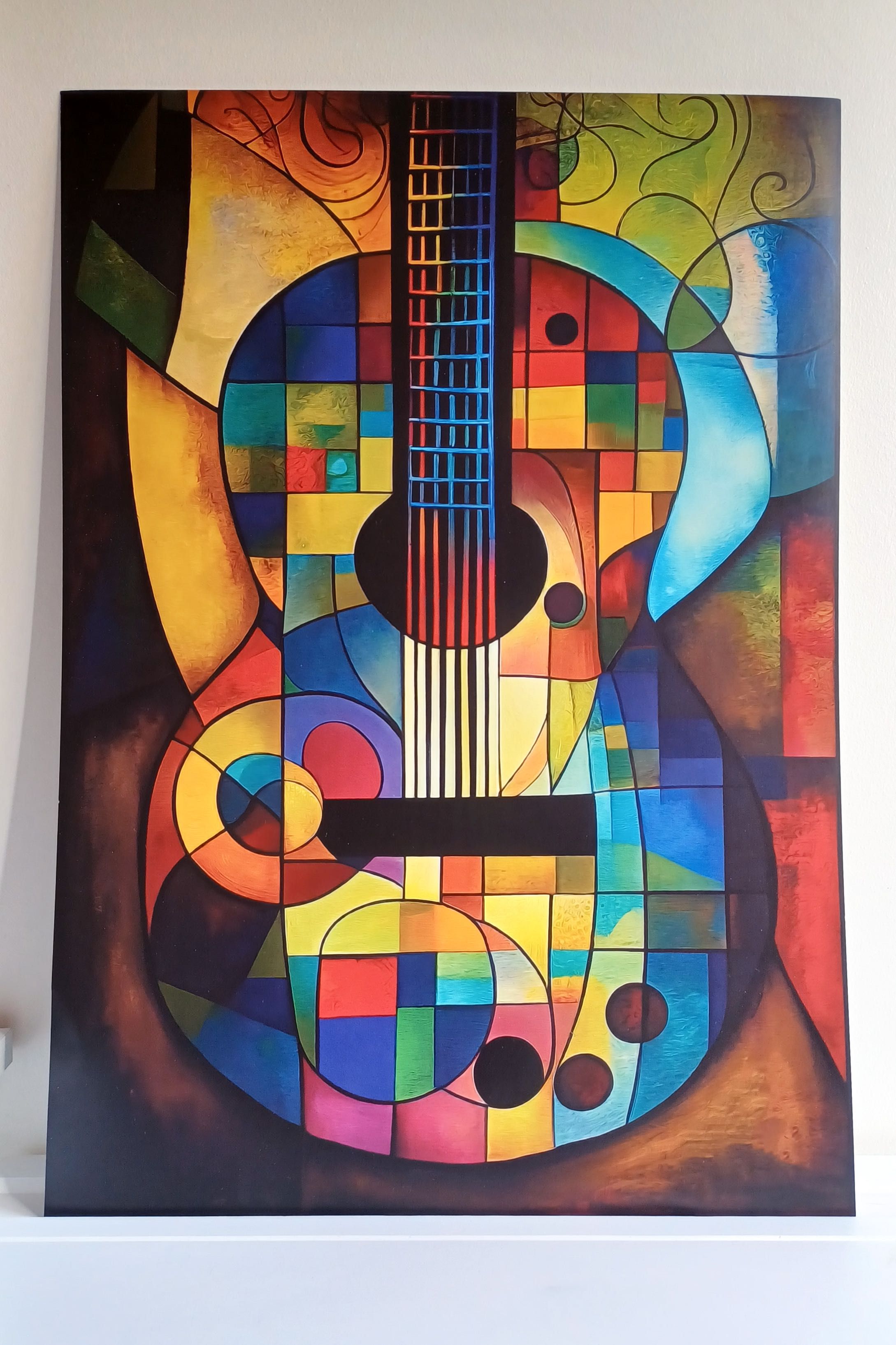 Cartaz abstrato de uma guitarra