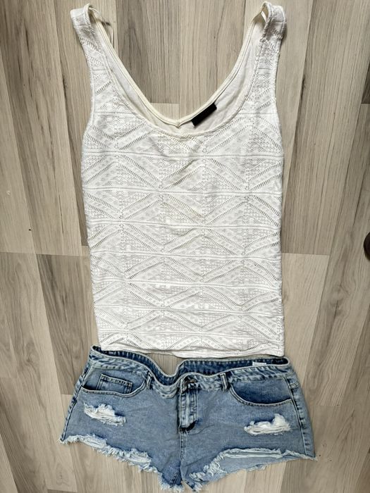 Koronkowa bluzka ecru M/38 koronka