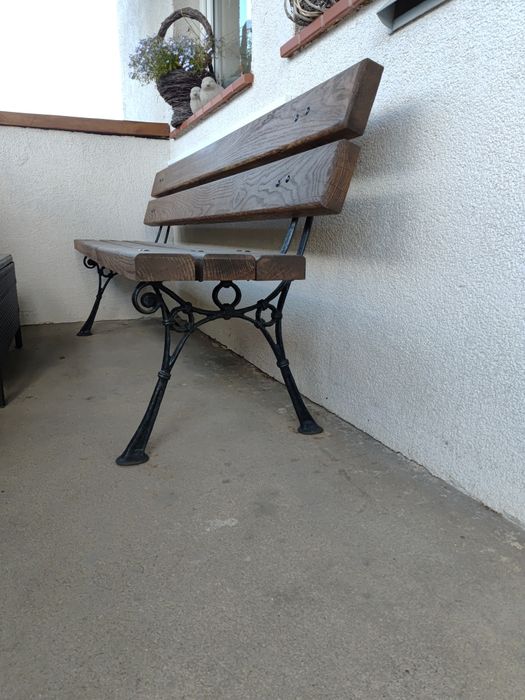 Ławka ogrodowa, dębowa.