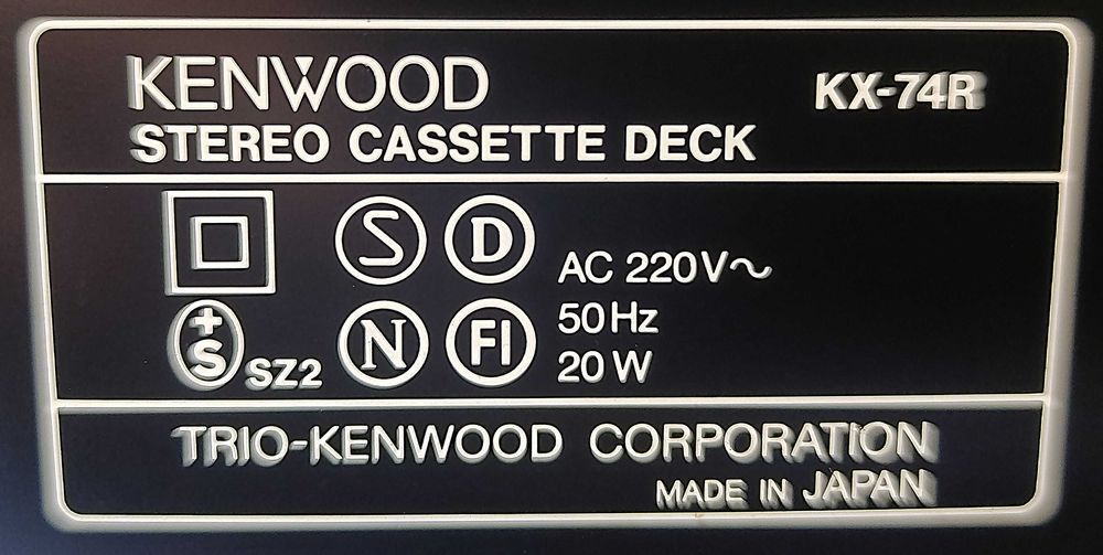 KENWOOD KX-74R stereo cassette deck