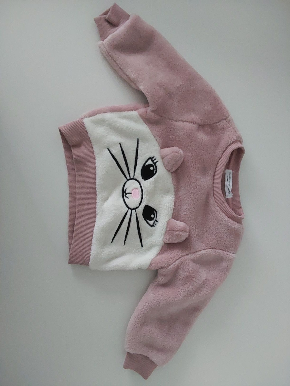 Ciepla bluza niemowlęca z kotkiem, firmy sinsay