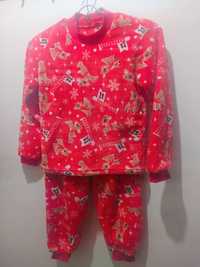 Детская тёплая пижама 5-7лет новогодняя