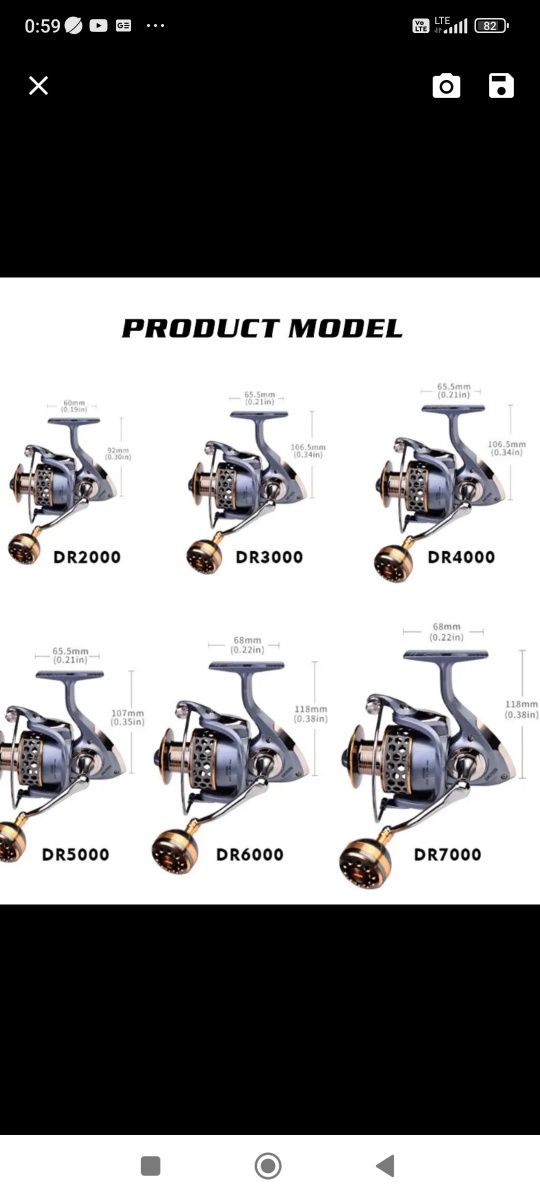 Kołowrotek spiningowy DR 2000 lub 3000