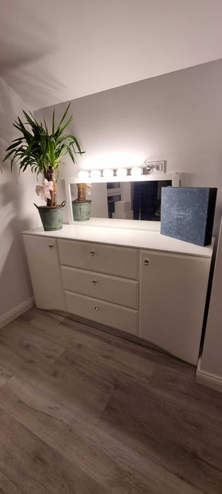 Komoda Glomour biała 160 cm połysk