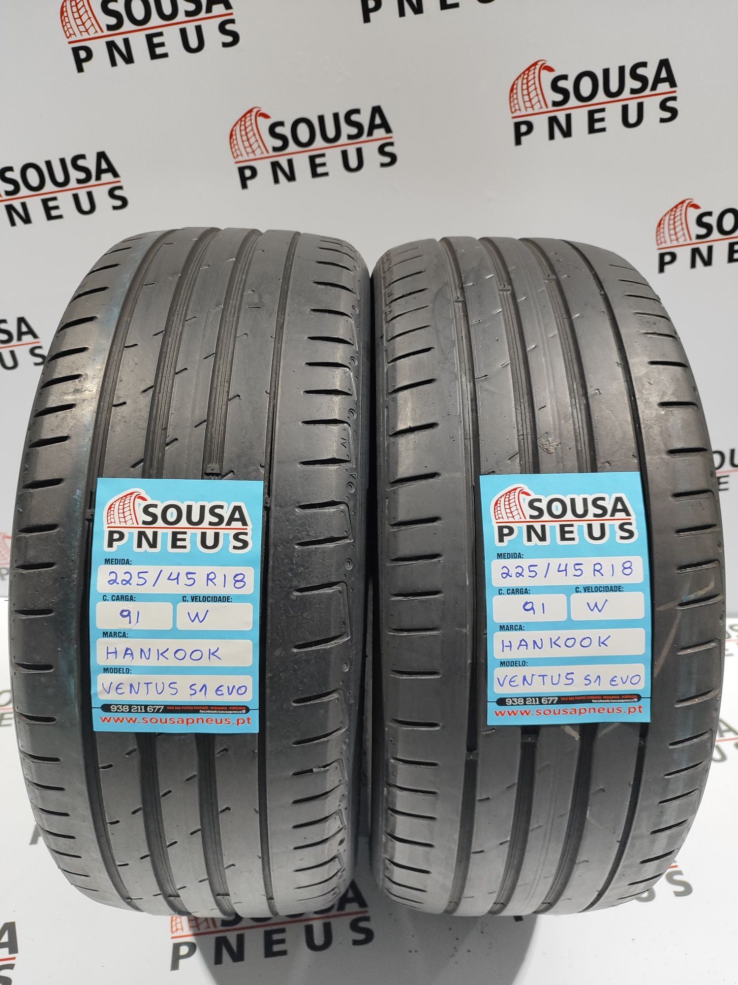 2 pneus semi novos 225-45R18 Hankook - Oferta dos Portes