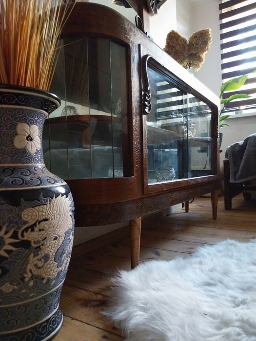 Retro komoda barek witryna drewniana stara przedwojenna vintage