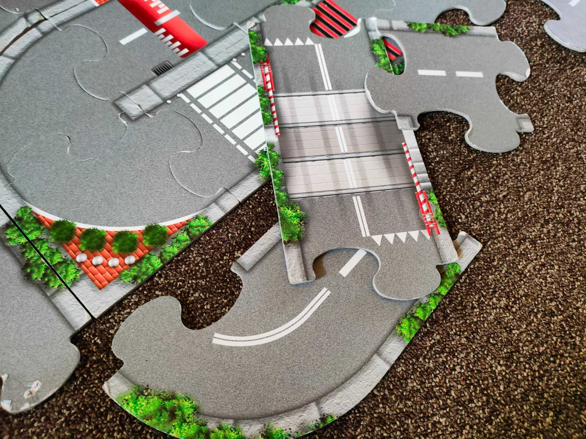 Droga tekturowa na resoraki  - Puzzle do składania, parking, samochody