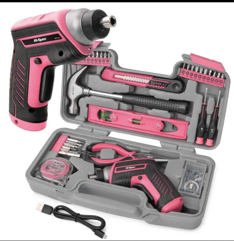 Hi-Spec 35pc różowy narzędzia gospodarstwa wkrętarka