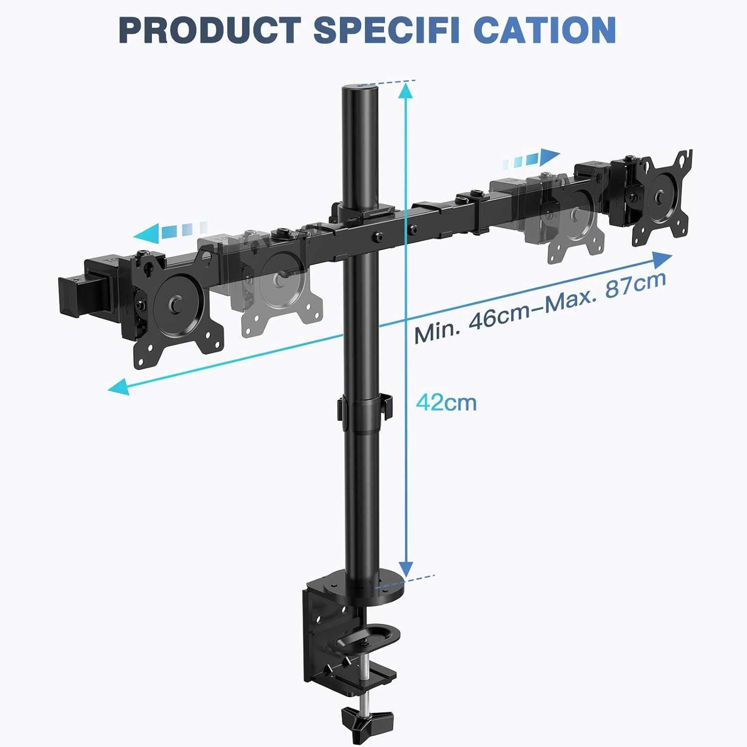 ErGear Podwójny uchwyt na ekran monitor 13-32" 8KG SUPERMOCNY