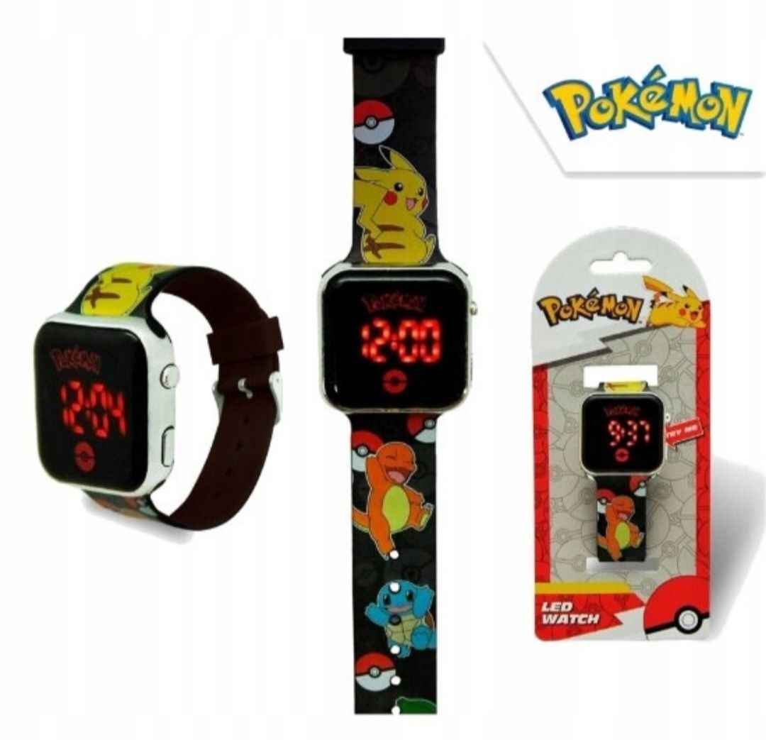 Zegarek cyfrowy LED na rękę POKEMON z kalendarzem dla dzieci