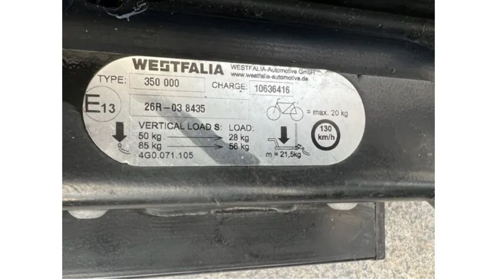 Bagażnik na haka na 3 rowery firmy AUDI - 4H0,071.105 Westfalia 305438