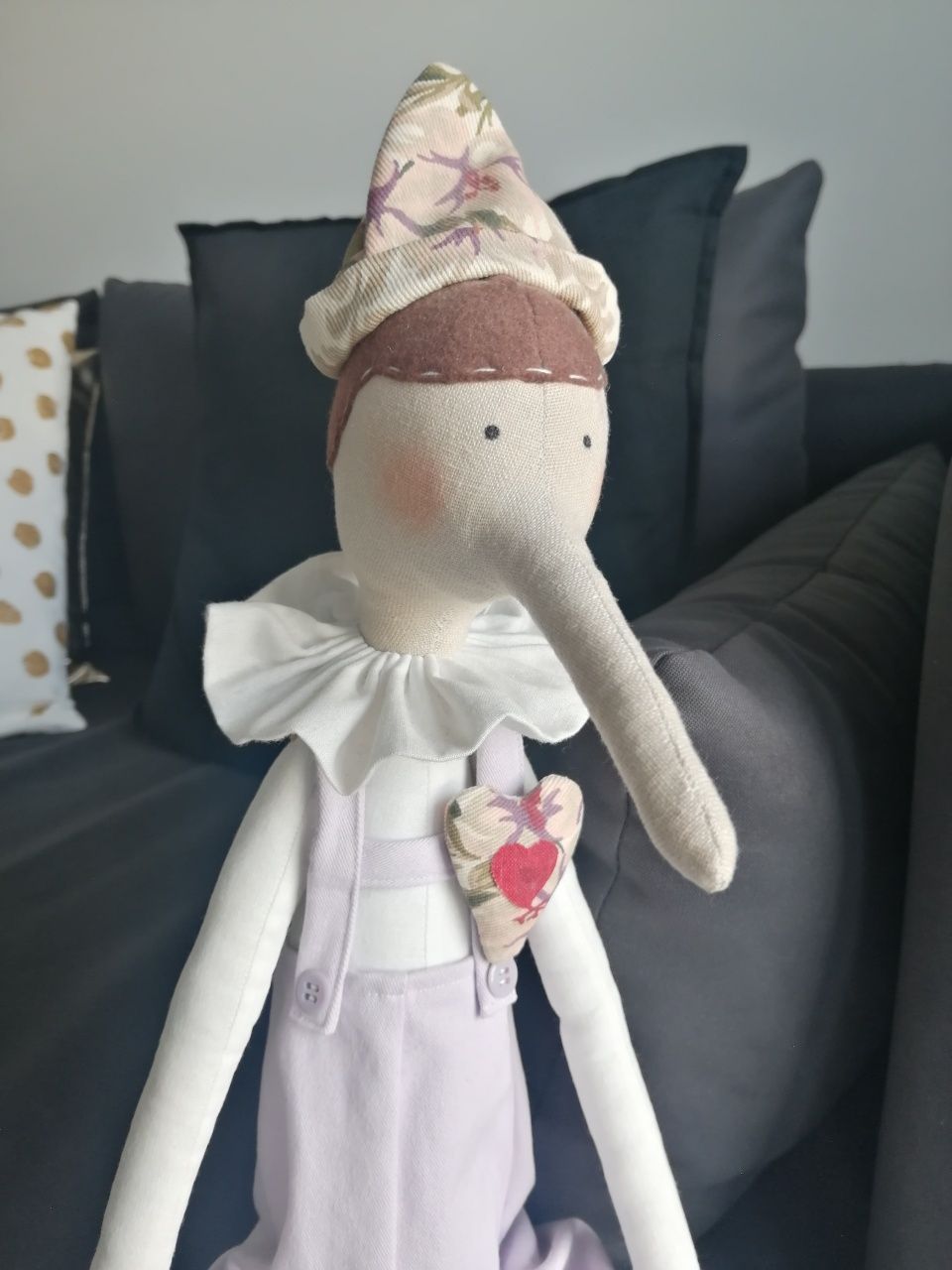 Lalka z charakterem :) pajac tilda Pinokio handmade