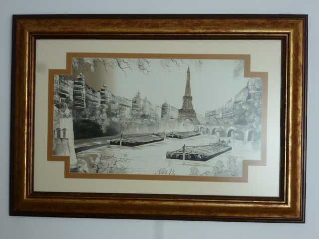 QUADRO "A TORRE EIFFEL e o rio sena" e o quartier do trocadero.