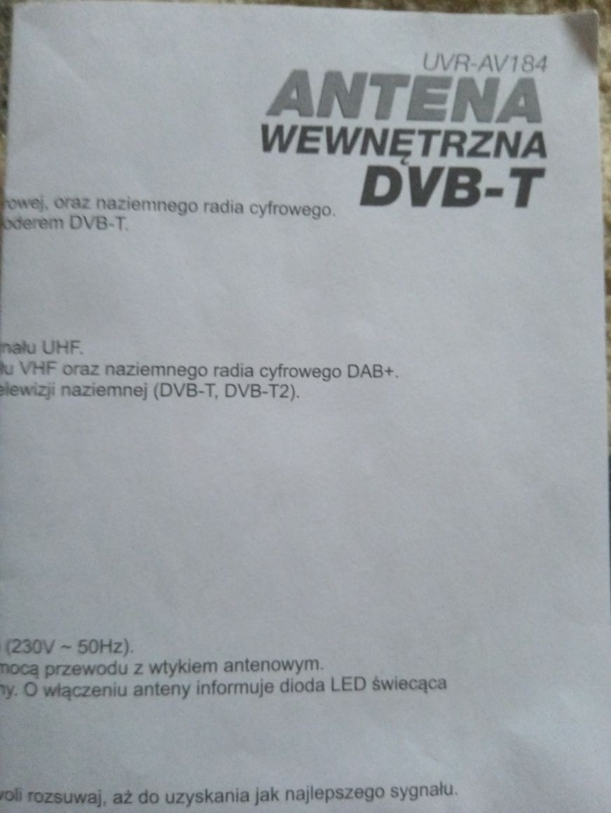 Antena wewnętrzna DVB-T uvr-av184