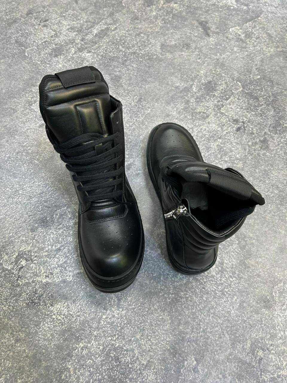 Rick Owens GEOBASKET кеды 43 44  кросівки кеди чорні jumbo lace laces