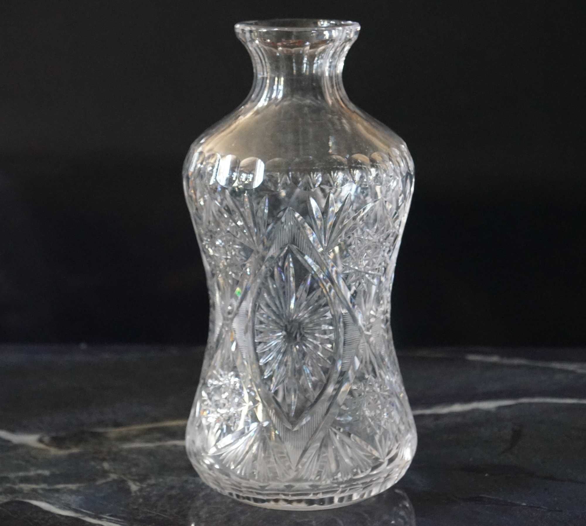 Duża efektowna karafka kryształowa 1,2 l. vintage PRL