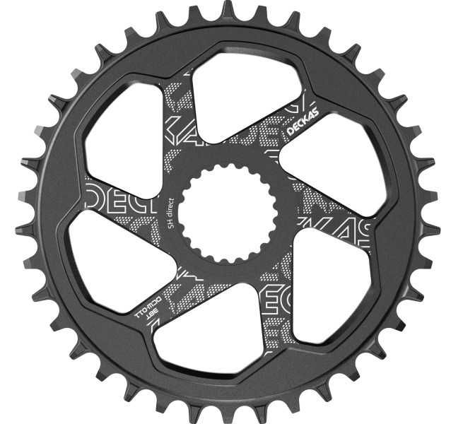 DECKAS, zębatka narrow wide 30T 32T 34T 36T 38T SHIMANO DM, czarna