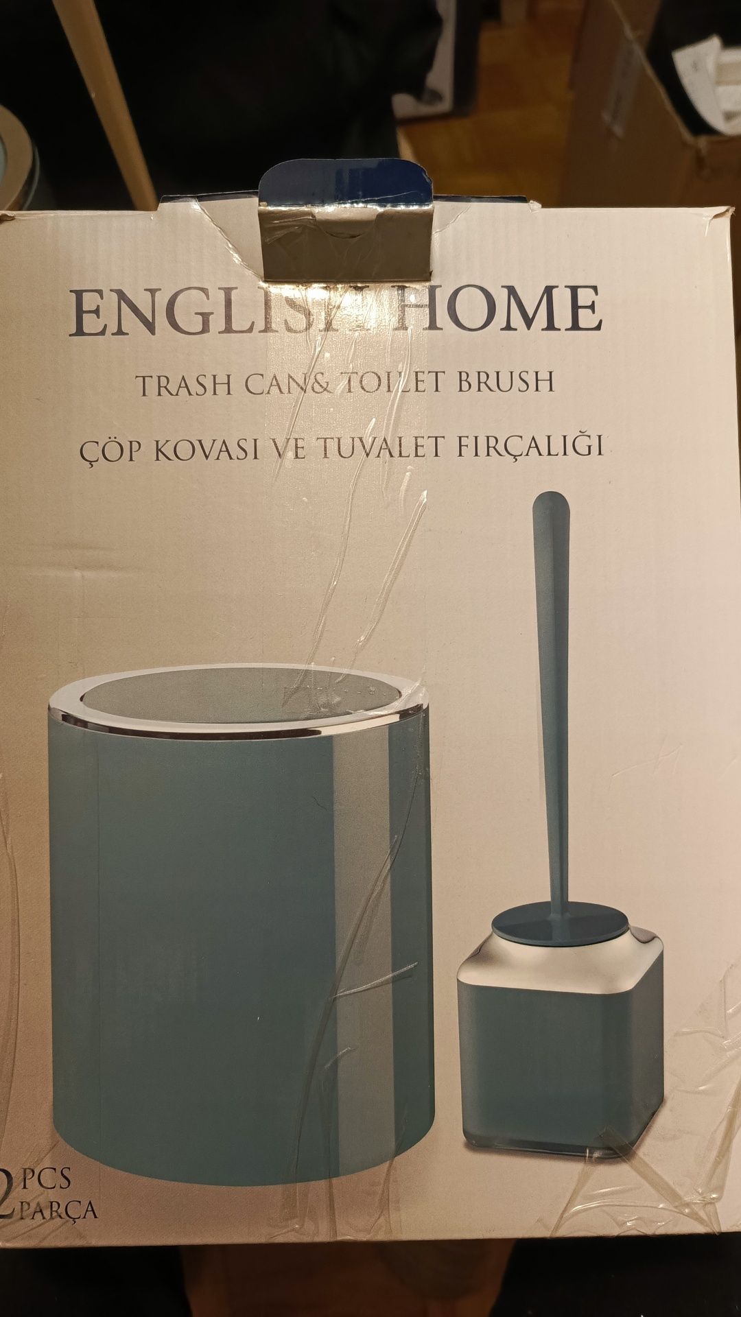Zestaw łazienkowy kosz i szczotka do toalety
