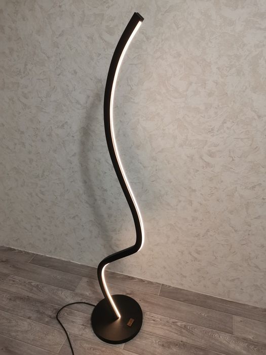 Сучасний напільний торшер з дерева | LED-неон | Теплий/холодний світ